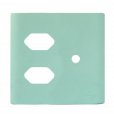 Placa p/ 2 Tomadas + Furo 4x4 - Novara Siciliano